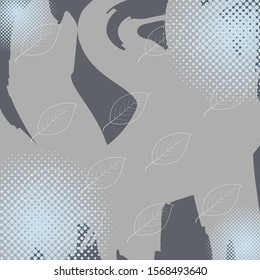 Abstract scarf pattern design for hijab fashion. Hijab scarf with splash brush ink and leaves for Printing Production.