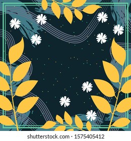 Abstract scarf pattern design for hijab fashion. Hijab scarf with splash brush ink and leaves for Printing Production.