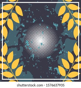 Abstract scarf pattern design for hijab fashion. Hijab scarf with splash brush ink and leaves for Printing Production.