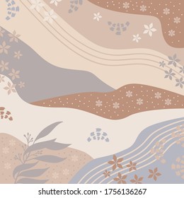 Abstract scarf pattern design with lines and leaf ornament