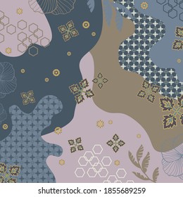Abstraktes Scharfmuster mit ethnischen Ornamenten. Design-Motiv von Hijab
