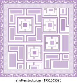 Abstract scarf pattern with floral design element. Hijab motif with flower ornament