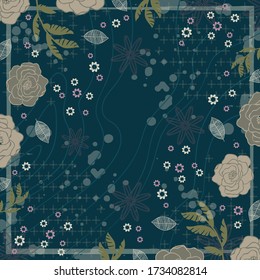 Abstraktes Schal-Muster mit Blumendesign