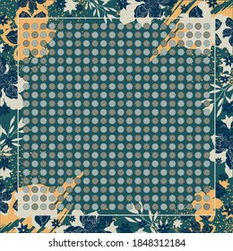 Abstract scarf pattern with flower design ornament. Hijab fashion