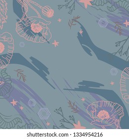 Abstract scarf pattern with flower for hijab fashion