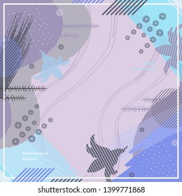 Abstract scarf pattern motif for fabric printing. Hijab fashion style