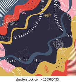 Abstract scarf pattern with nature design and colorful