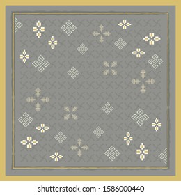 Abstract scarf pattern on green background. Hijab design