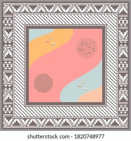 Abstract scarf pattern with retro motifs geometric shapes and patterns-vector illustration