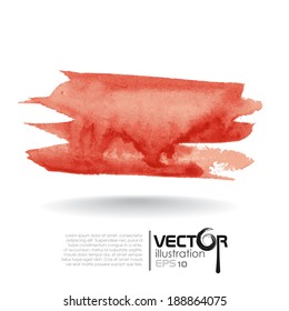 Abstract Scarlet Blurred Background. Watercolor Texture.  Vector Illustration. Eps 10.