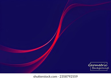 Abstract scarlet geometric. Isolate on dark purple background. Vector illustration.