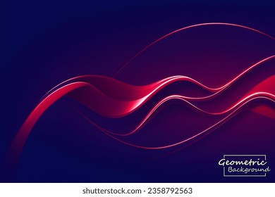 Resumen geométrico escarlata. Aislar sobre fondo morado oscuro. Ilustración vectorial.