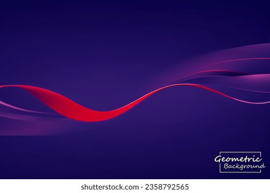 Resumen geométrico escarlata. Aislar sobre fondo morado oscuro. Ilustración vectorial.