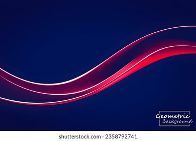 Abstract scarlet geometric. Isolate on dark purple background. Vector illustration.