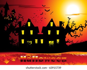 abstract scary halloween background, vector illustration