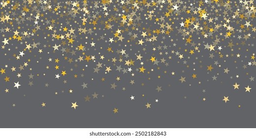 Abstract scatter bright sparks. Random glitter particle design. Vector illustration of comets, meteors, asteroids falling down, sparkling and shimmering on black. 
