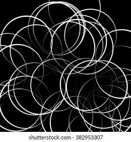Abstract scattered circle shapes. Artistic monochrome image.