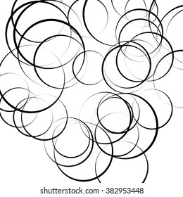 Abstract scattered circle shapes. Artistic monochrome image.