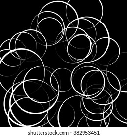 Abstract scattered circle shapes. Artistic monochrome image.