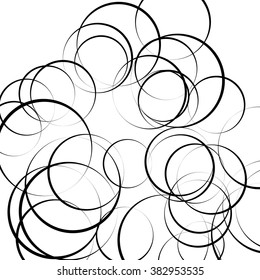 Abstract scattered circle shapes. Artistic monochrome image.