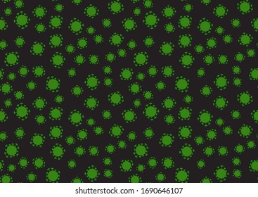 Abstract scattered coronavirus cells seamless pattern. Virus spreading wallpaper vector illustration.