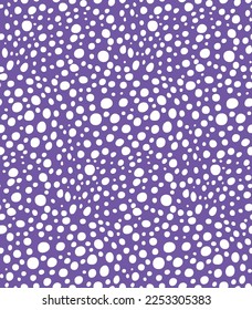 Abstract Scattered Random Spots Seamless Vector Pattern Trendy Fashion Colors Messy Dots Design Perfect for Allover Fabric Print or Wrapping Paper Electric Purple Tones
