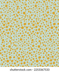 Abstract Scattered Random Spots Seamless Vector Pattern Trendy Fashion Colors Messy Dots Design Perfect for Allover Fabric Print or Wrapping Paper Mint Blue Yellow Tones