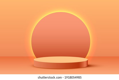 Abstract scene background. Cylinder podium background. Product presentation, mock up, show cosmetic product, Podium, stage pedestal or platform. Vector illustration