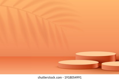 Abstract scene background. Cylinder podium. Product presentation, mock up, show cosmetic product, Podium, stage pedestal or platform. Vector illustration