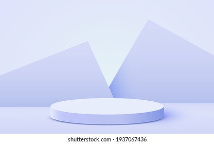 Abstract scene background. Cylinder podium on pink background. Product presentation, mock up, show cosmetic product, Podium, stage pedestal or platform. Vector illustration