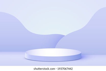 Abstract scene background. Cylinder podium on pink background. Product presentation, mock up, show cosmetic product, Podium, stage pedestal or platform. Vector illustration