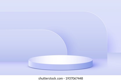 Abstract Scene Background. Cylinder Podium On Pink Background. Product Presentation, Mock Up, Show Cosmetic Product, Podium, Stage Pedestal Or Platform. Vector Illustration