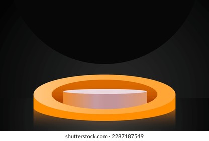 Abstract scene background. Cylinder podium on pastel background. Product presentation, mock up, show cosmetic product, Podium, stage pedestal or platform. Vector illustration