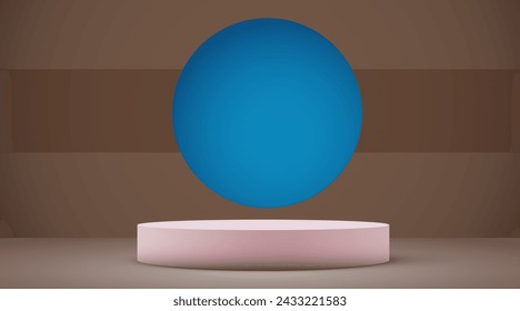 Abstract scene background. Cylinder podium background. Product presentation, mock up, show cosmetic product, Podium, stage pedestal or platform. Vector illustration