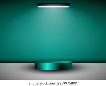 
Abstract scene background. Cylindrical podium with background. Product presentation, mock up, cosmetic product exhibition, podium, stage or platform. Vector illustration