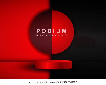 
Abstract scene background. Cylindrical podium with background. Product presentation, mock up, cosmetic product exhibition, podium, stage or platform. Vector illustration