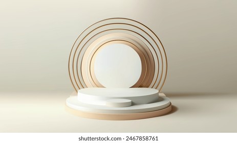 Abstract scene background Luxury podium on background Product presentation mock up. Vector 3d illustration .