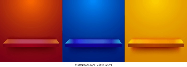 Abstract scene background. Podium on colorful background. Product presentation, mock up, show cosmetic product, Podium, stage pedestal or platform. Vector illustration