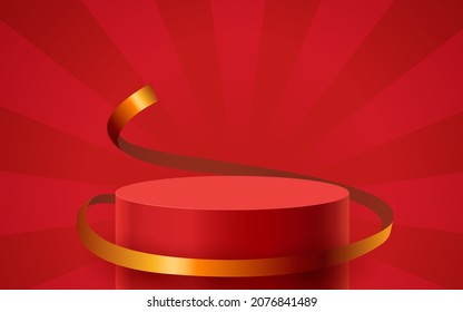 Abstract scene background. Product presentation, mock up, show cosmetic product, Podium, stage pedestal or platform. Vector illustration