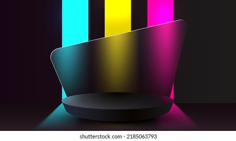 Resumen del fondo de la escena. Presentación del producto, simulación, presentación de productos cosméticos, podio, pedestal de escenario o plataforma. Ilustración del vector