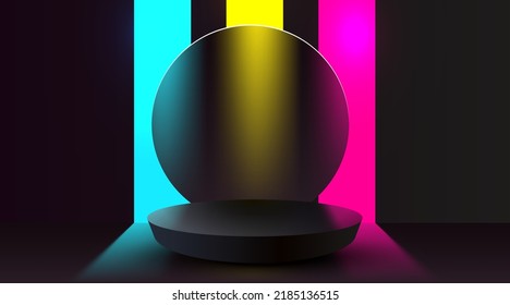 Resumen del fondo de la escena. Presentación del producto, simulación, presentación de productos cosméticos, podio, pedestal de escenario o plataforma. Ilustración del vector
