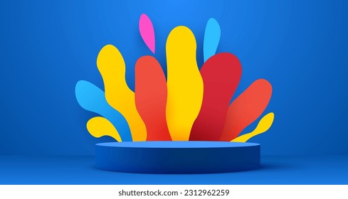 Resumen del fondo de la escena. Presentación del producto, simulación, presentación de productos cosméticos, podio, pedestal de escenario o plataforma. Ilustración del vector