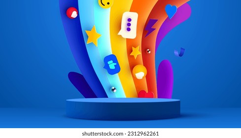 Abstract scene background. Product presentation, mock up, show cosmetic product, Podium, stage pedestal or platform. Vector illustration