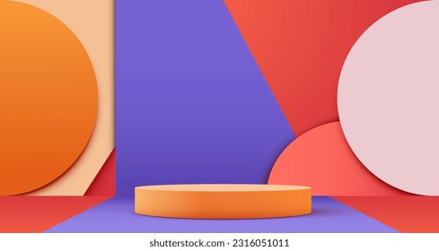 Abstract scene background. Product presentation, mock up, show cosmetic product, Podium, stage pedestal or platform. Vector illustration