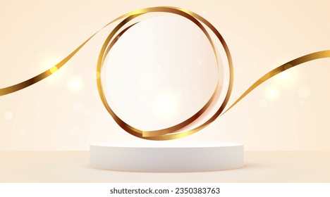 Abstract scene background. Product presentation, mock up, show cosmetic product, Podium, stage pedestal or platform. Vector illustration