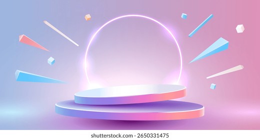 Abstractas fondo de escena. Producto de presentación, maqueta, mostrar producto cosmético, podio, pedestal de escenario o plataforma. Ilustración vectorial
