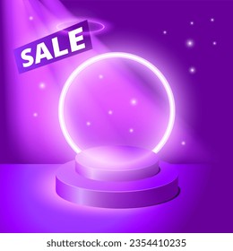 Abstract scene background violet. Product presentation, mock up, show cosmetic product, Podium, stage pedestal or platform. Vector illustration