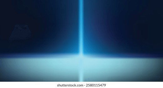 Abstract scene elegant blue light lines on dark background with lighting effect and sparkle. Vector illustration design
