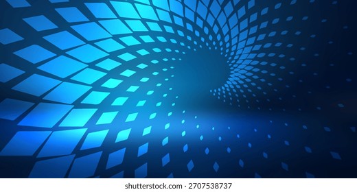 Escena Abstractas de líneas de luz azul elegante sobre fondo oscuro con efecto luminoso y brillo. Ilustración vectorial