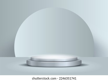abstract scene with podium in gray background show cosmetic